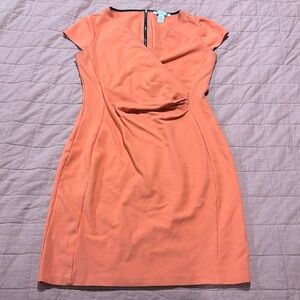 🌈Kenneth Cole hot coral faux wrap sheath dress size 10🌈